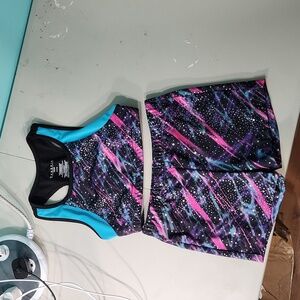 Danskin Now Medium 7/8 Multicolored Stars 2 Piece Dance  Activewear